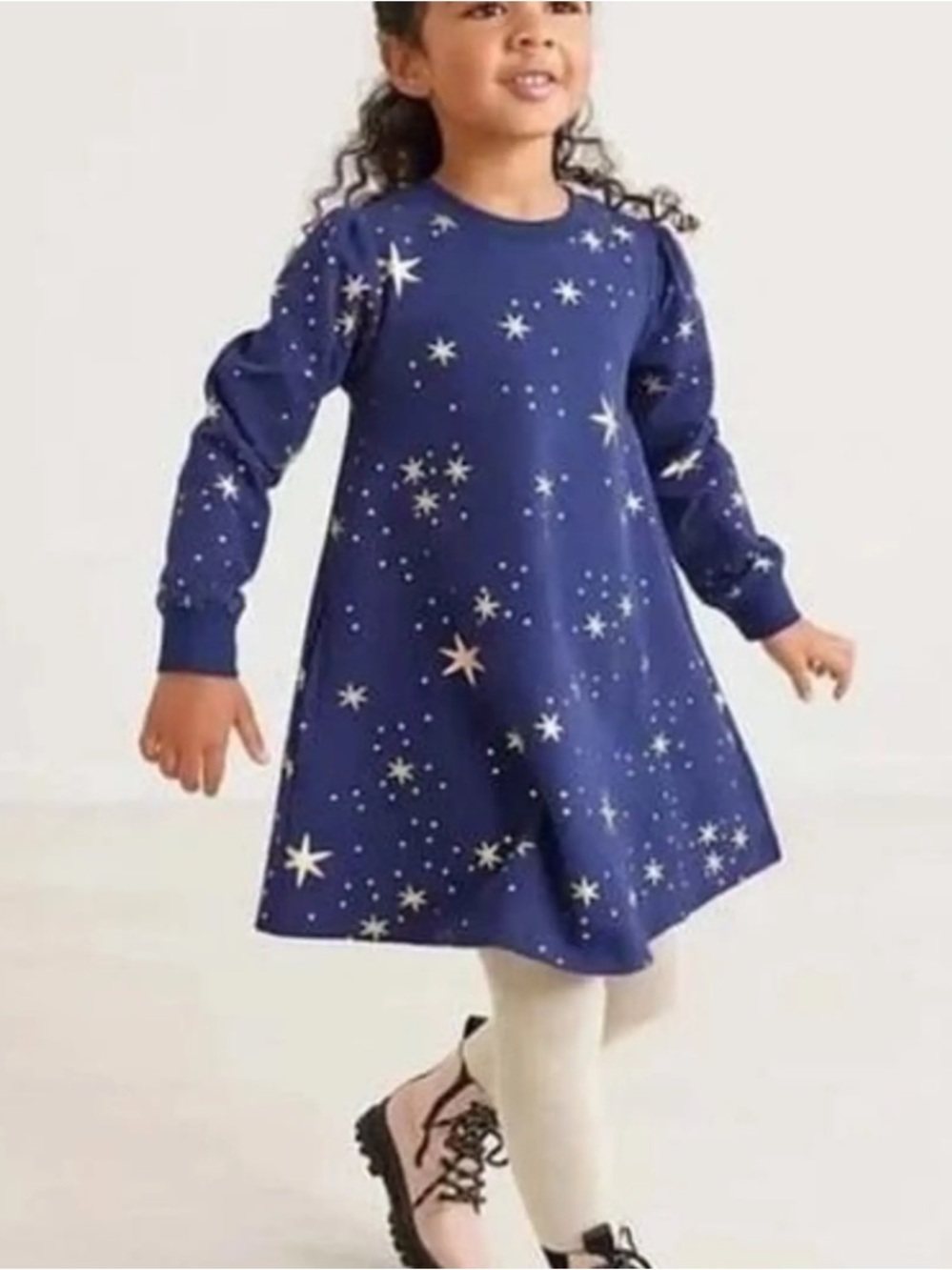 Hanna Andersson foil Star Sweatshirt Dress